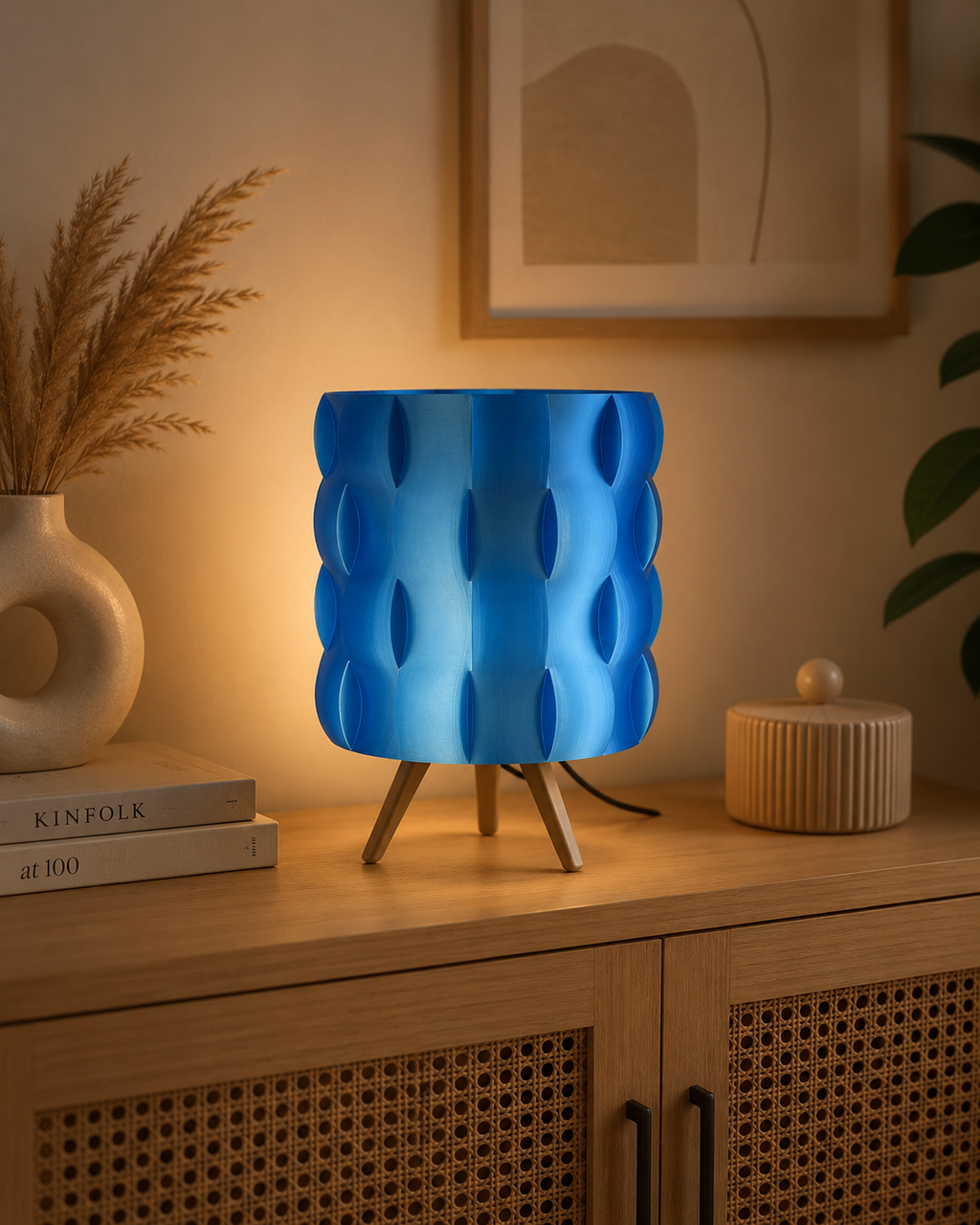 Kék Buborék Asztali Lámpa – 3D nyomtatott